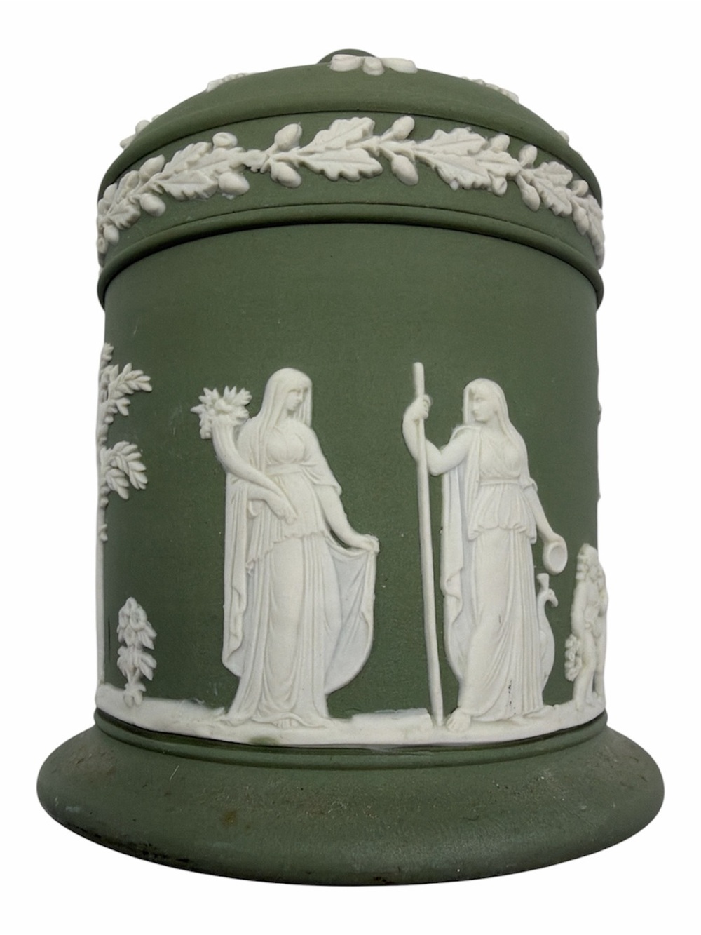 Wedgwood - Jasperware - Celadon Sage Green - Jar with Lid